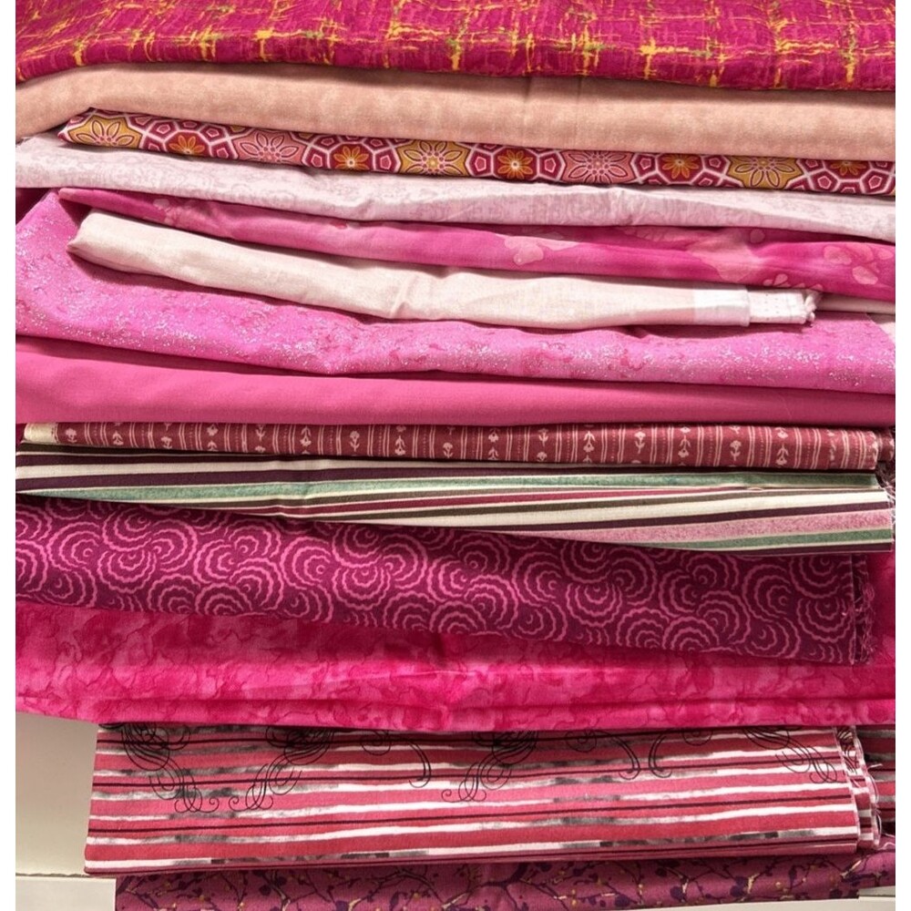 Pink Color Palette Fabric Lot Quilting Crafts Sewing Art Project Cotton Prints